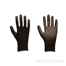 PU Series Black Polyester Lining Palm Mater Gloves